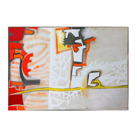 "View of Noo" (abstract with yellow, white, and orange)
