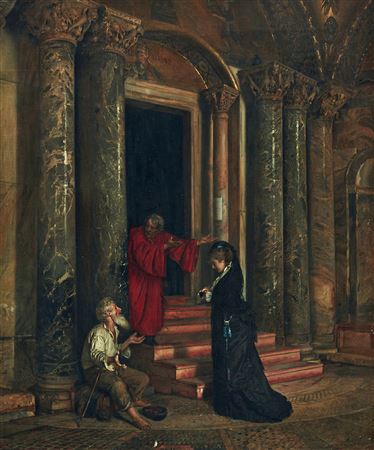 At the church gate in Venice by Dominik Skutezky - Auction record, sale price, and art valuation. Compare with similar artists and explore comparable artworks.