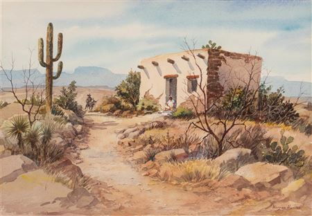 Adobe with Cactus
