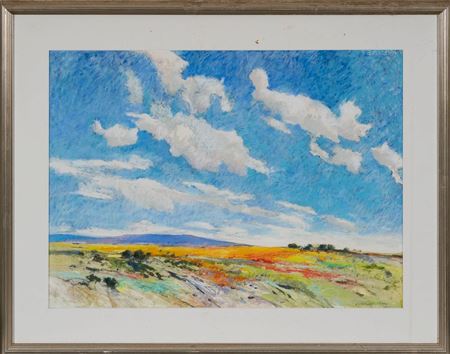 Texas Landscape, 1993 by William Llewellyn Hoey - Auction record, sale price, and art valuation. Compare with similar artists and explore comparable artworks.