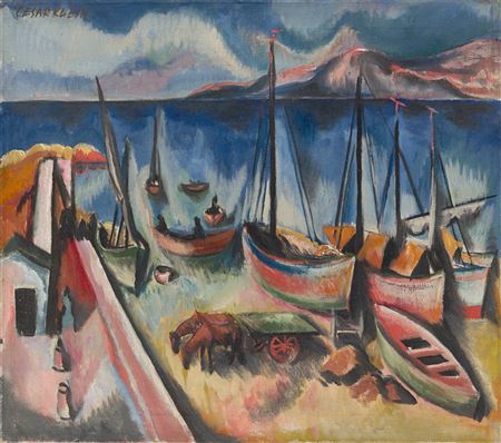 Fishing boats in the Harbour. Circa 1920
