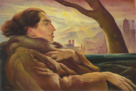 ”Dame im offenen Wagen”. 1925
