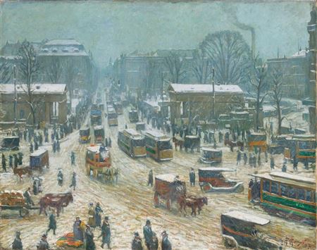 Potsdamer Platz in Berlin in the Winter. 1915