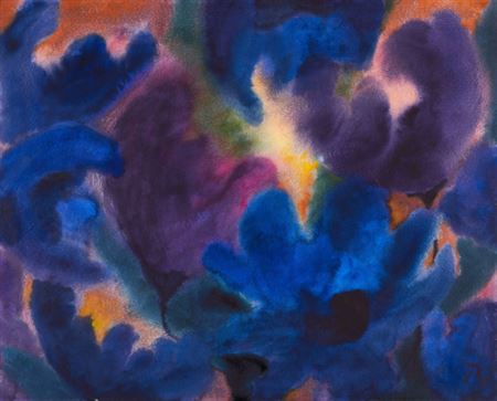 Blaue und violette Blüten.