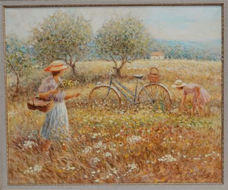 Young woman picking flowers