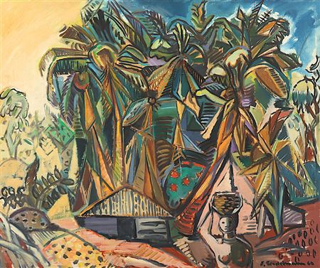 African landscape by Ernst Stadelmann - Auction record, sale price, and art valuation. Compare with similar artists and explore comparable artworks.