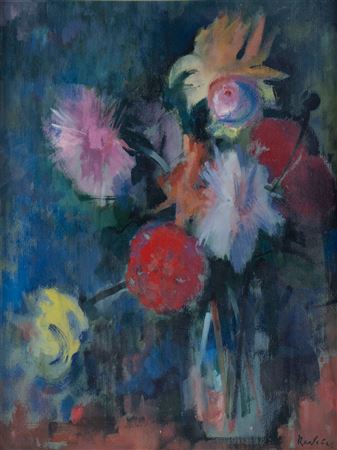 Blumenstillleben mit Astern und Dahlien' / 'Flower still life with asters and dahlias'