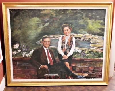 Portrait of Adeline and Bill Hoagland on Patio