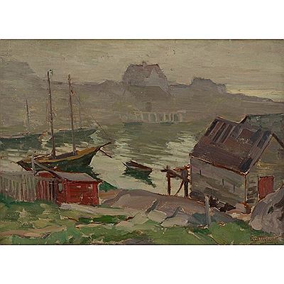 HARBOUR, LIFTING FOG, PEGGY'S COVE N.S, 1929