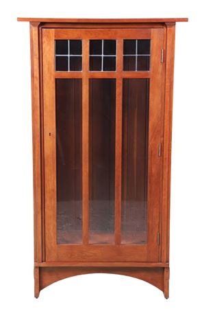 STICKLEY MISSION STYLE CHERRY ONE DOOR BOOKCASE