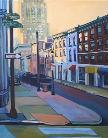 Philadelphia street scene, "7th & Washington"