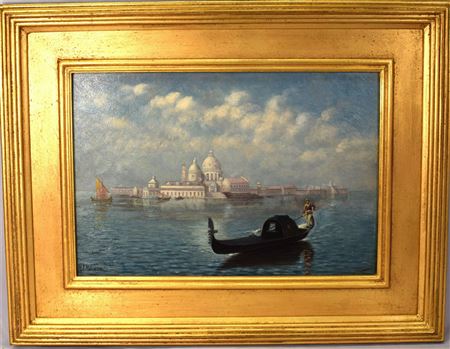 Venetian Grand Canal Scene with Gondolier