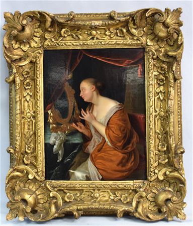 Woman Looking in Mirror