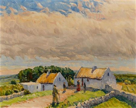FIGURES AND COTTAGES, WEST OF IRELAND
