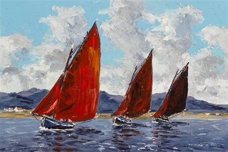 GALWAY HOOKERS, ROUNDSTONE BAY, COUNTY GALWAY