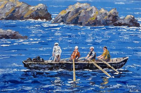 HAULING THE LOBSTER POTS, OFF BLASKET ISLANDS, COUNTY KERRY