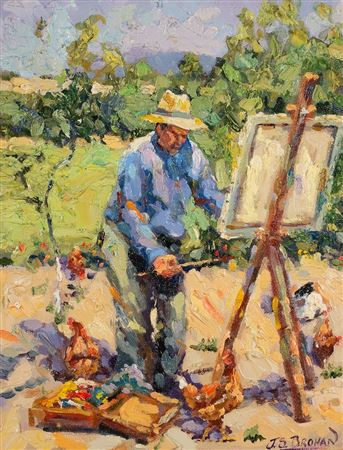 ARTIST IN THE GARDEN (SELF PORTRAIT)
