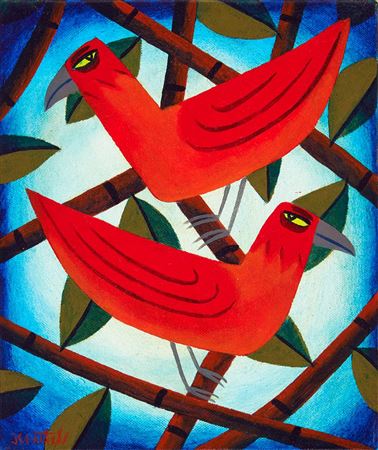 TWO RED BIRDS