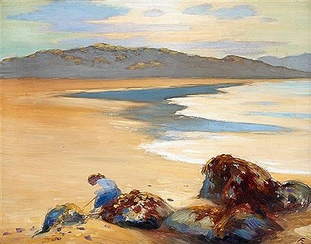 WOMAN ON MARBLE HILL STRAND, COUNTY DONEGAL