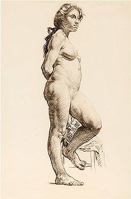 FEMALE NUDE WITH HAND BEHIND BACK