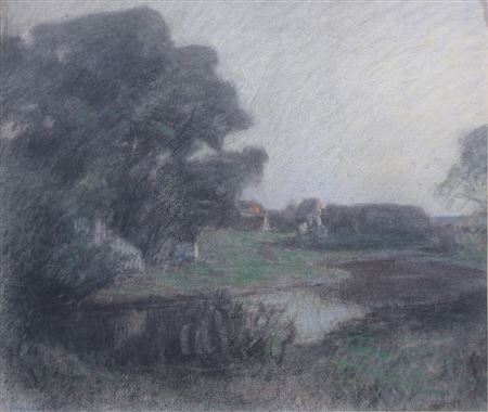 Farm at Dusk, Creek
