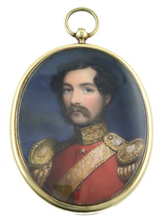 Portrait miniature of a British army officer, wearing regimental uniform