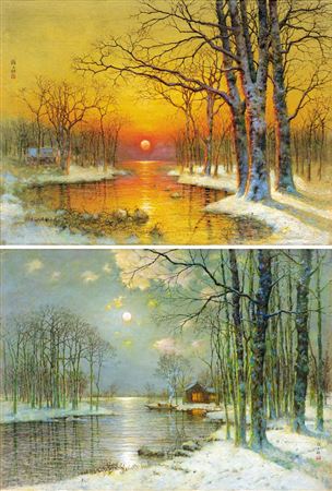 Rare Twin Landscape Paintings
