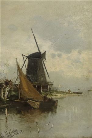 Dutch Landscape with Windmill