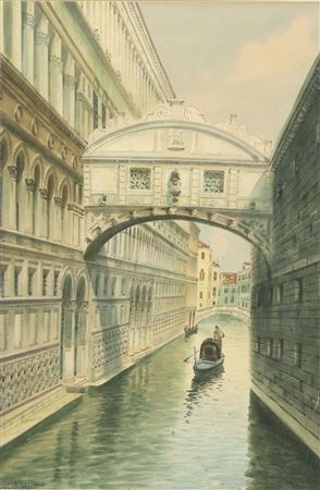 Bridge of Sighs on Rio del Palazzo, Venice