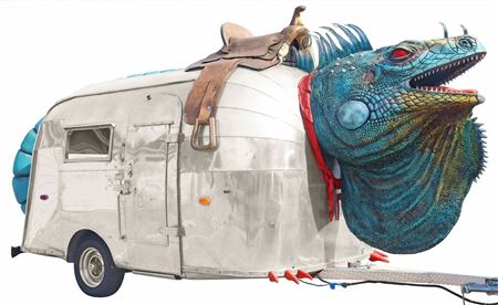 Sample artwork by Robert Schrope (Daddy-O) Wade (1943 - 2019), known for large scale whimsical reptile sculpture - View similar artists and auction records