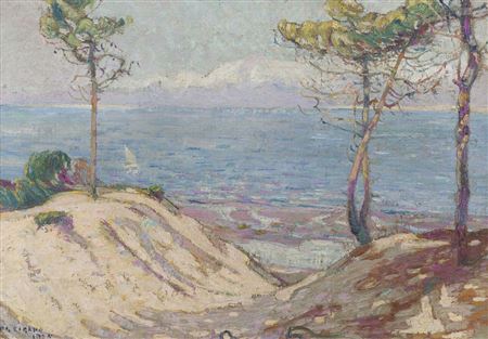 Sample artwork by Pierre Gaston Rigaud (1874 - 1949), known for impressisonist paintings of buildings in landscape, churches, tree landscapes - View similar artists and auction records