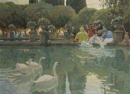 The Pools of the Villa d'Este by François-Maurice Roganeau - Auction record, sale price, and art valuation. Compare with similar artists and explore comparable artworks.