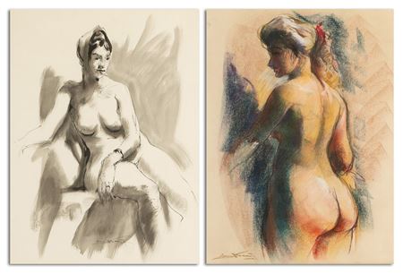 Two Works (Nude Figures)