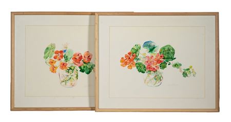 Two Works: Floral Mix With Nasturtions