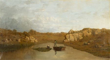 Figures in a Lake Landscape