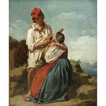 Couple of Capri in a landscape
