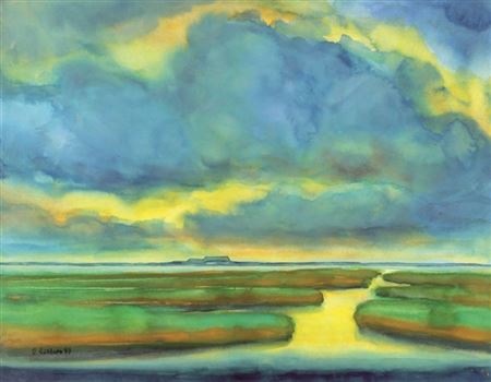 Wattlandschaft (1979) by Peter Lubbers - Auction record, sale price, and art valuation. Compare with similar artists and explore comparable artworks.