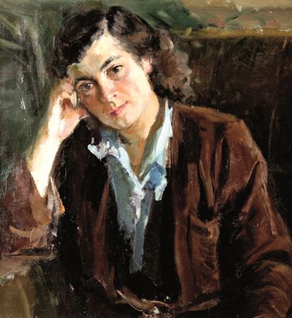 Damenporträt (1948) by Valentin Ivanovich Polyakov - Auction record, sale price, and art valuation. Compare with similar artists and explore comparable artworks.