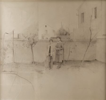 Sample artwork by Francisco Lopez Hernandez (1932 - 2012), known for mod figural cartoon drawing - View similar artists and auction records