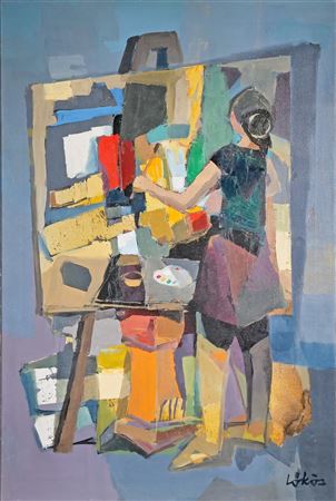 Artist in the studio