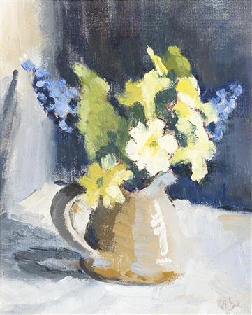 Tiny Jug with Primroses by Eleanor Harbison - Auction record, sale price, and art valuation. Compare with similar artists and explore comparable artworks.