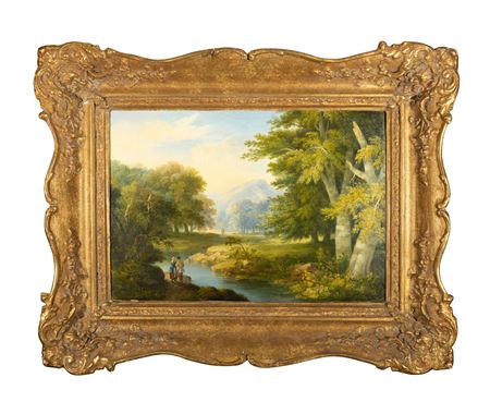 Animated River Landscape, Mountains Beyond