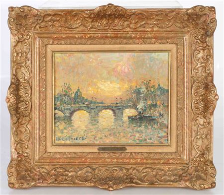 Paris, sunset over the Seine