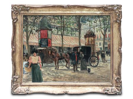 In front of the Café de la Paix in Paris