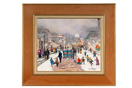 Rue de l'Abreuvoir in winter, Montmartre, Paris