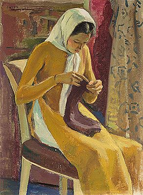 Jeune femme au tricot