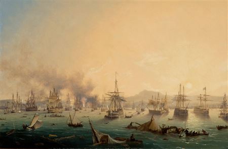 The battle of Navarin on October 20, 1827