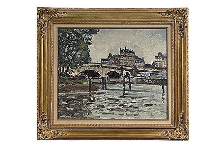 View of Paris at the Pont-Neuf, 1921 by Léon Suzanne - Auction record, sale price, and art valuation. Compare with similar artists and explore comparable artworks.