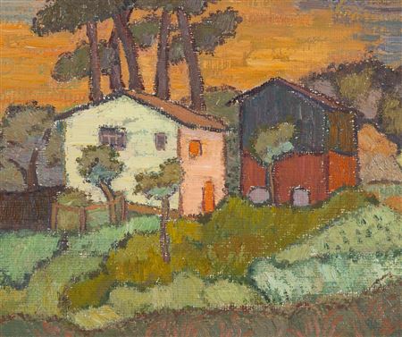 Usedom landscape with houses