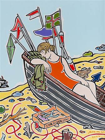 Dreaming girl on the beach (after Knispel)